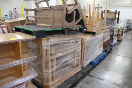 Pallets Of Assorted Wooden Tables