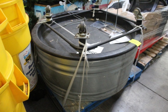 4' Round Aluminum Trough W/ Casters