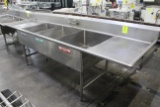 Stainless Steel Three Compartment Sink