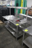 5' Stainless Steel Table W/ Under And Overshelves