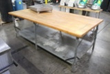 8' Wood Top Bakery Table