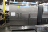 True Three Door Stainless Freezer