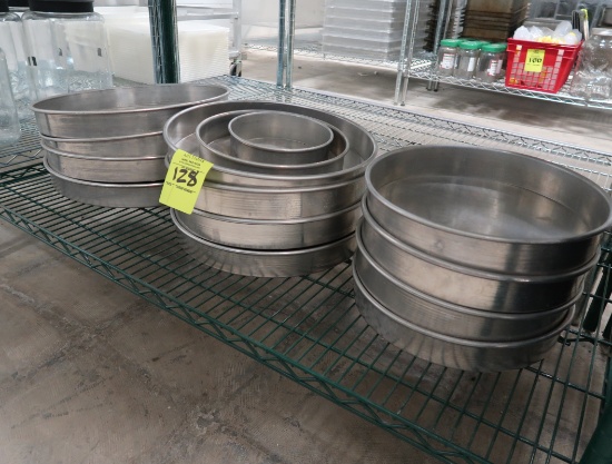 assorted aluminum cake pans