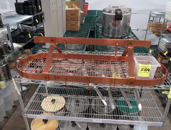 Enclume copper oval pot rack, ceiling hung