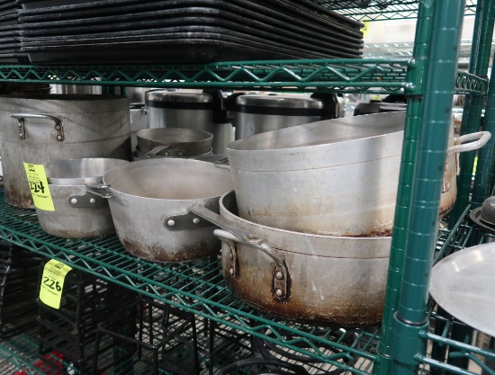 assorted aluminum pots