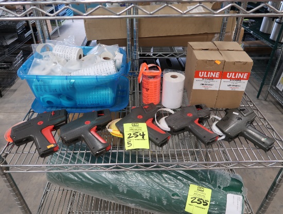 pricing guns w/ lots of labels