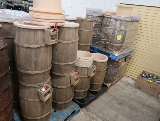 pallets of matching bulk barrels