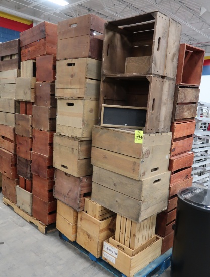 pallets of wooden crates