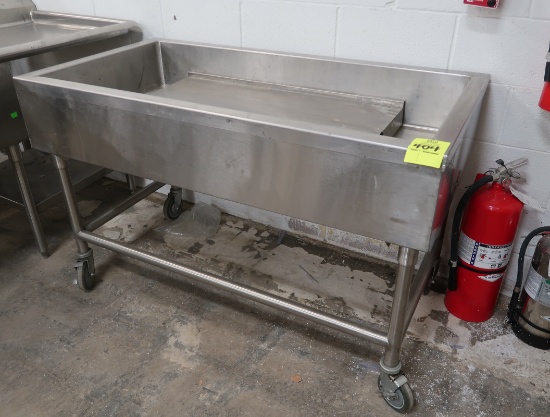 stainless iced product merchandiser, on casters