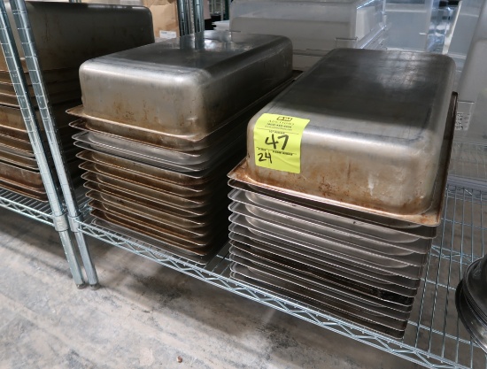 stainless pans, full size x 4"d