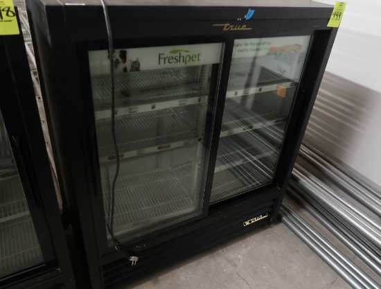 True self-contained reachin slide-door cooler, w/ LED lights