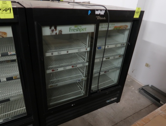 True self-contained reachin slide-door cooler, w/ LED lights