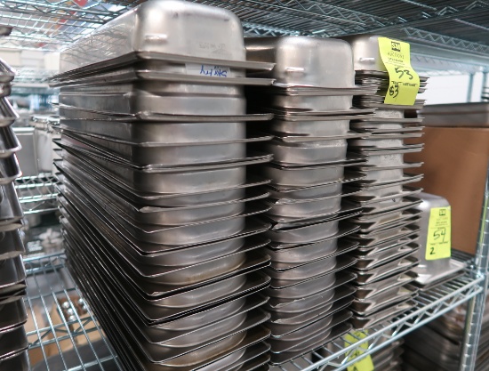 stainless pans, 1/2 size long x 2 1/2"d