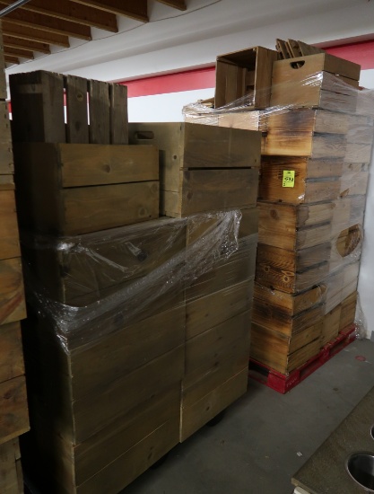 pallets of wooden crates