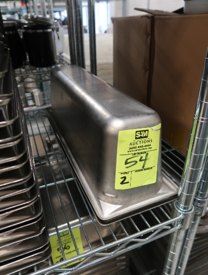 stainless pans, 1/2 size long x 6"d