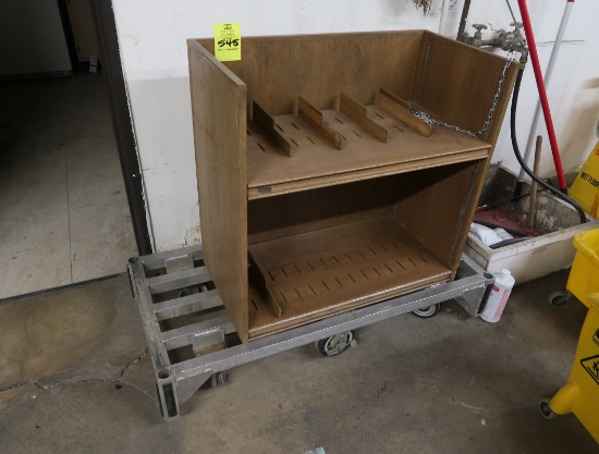 wooden merchandiser on aluminum U-boat