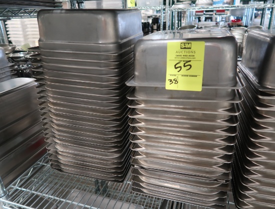 stainless pans, 1/2 size x 4"d