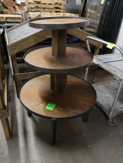 3-tier merchandising table, needs repair work