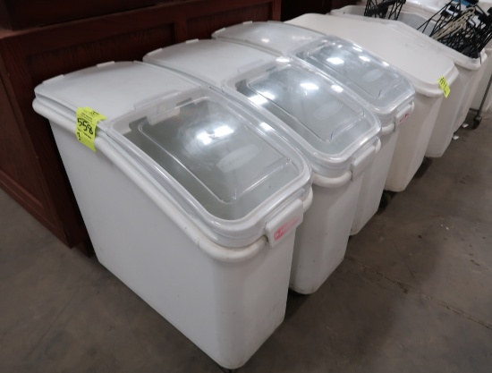 ingredients bins, plastic, w/ lids