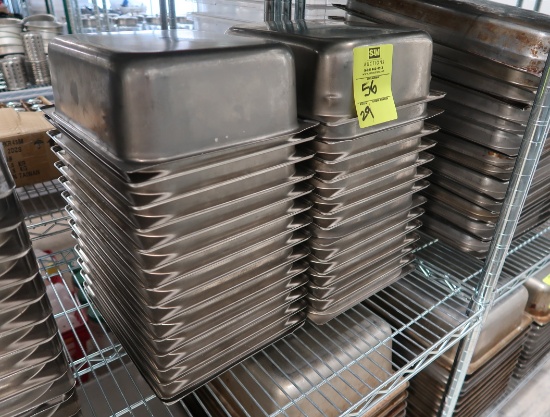 stainless pans, 1/2 size x 4"d