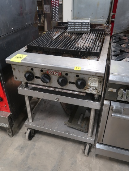 Vulcan char-broiler, on stand, ~24"