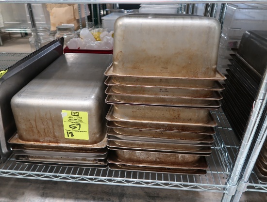 stainless pans, full size x 6"d