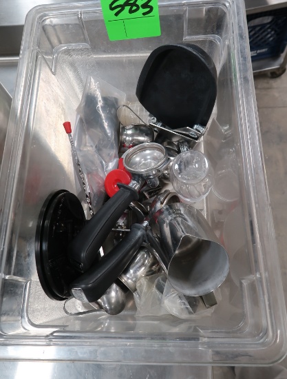 tub of misc. coffee accoutrements
