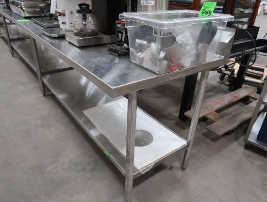 stainless table w/ backsplash & undershelf