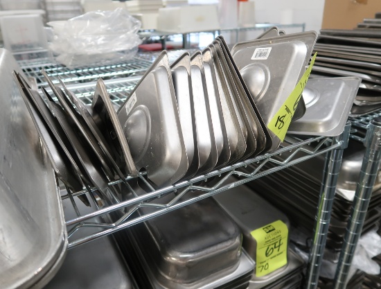 stainless lids, 1/6 & 1/9 size, some slotted, some not