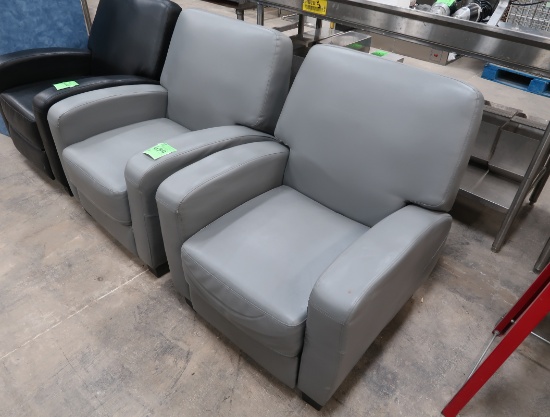grey cushioned recliner chair