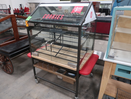2-sided pastry/cookie case, on casters