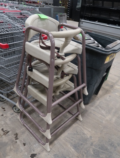 high chairs, steel frame w/ plastic seats