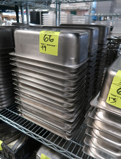 stainless pans, 1/3 size x 4"d