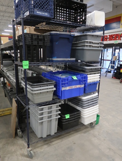 wire shelving unit, epoxy coated, on casters