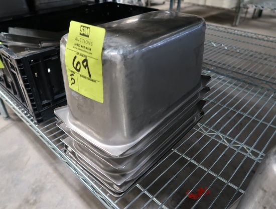 stainless pans, 1/3 size x 6"d
