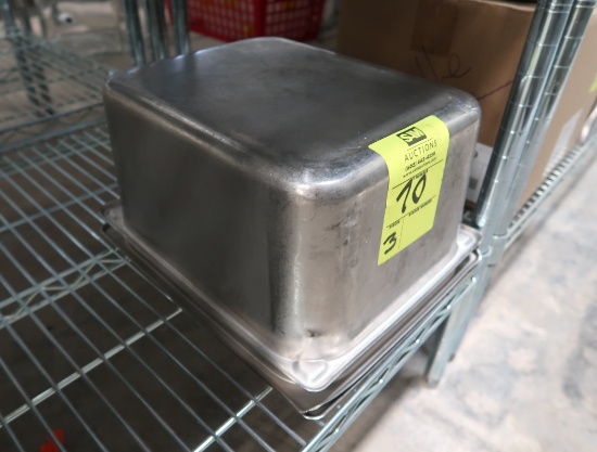 stainless pans, 1/2 size x 6"d