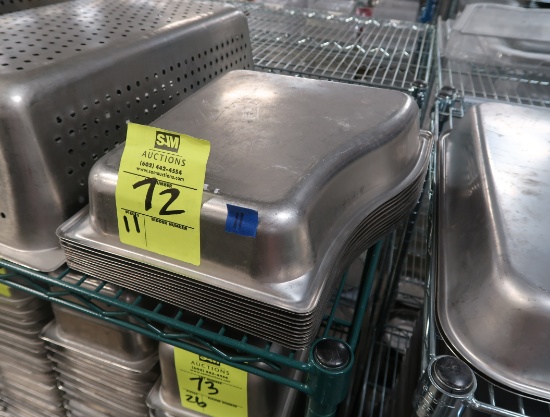 stainless pans, unique shape x 2 1/2"d