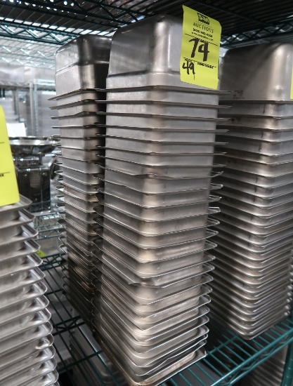 stainless pans, 1/6 size x 4"d