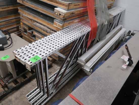 4) pallet racking uprights & 11) beams