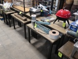 sets of nesting tables, steel frames w/ wooden tops
