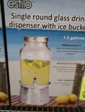 glass drink dispensers w/ ice buckets