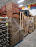 pallets of wooden crates
