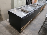stainless iced product merchandiser, w/ wooden base