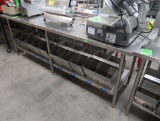 stainless table w/ backsplash & undershelf