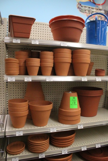 Group Of Assorted Terra Cota Pots And Plates