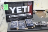 Yeti Display Sign W/ Assorted Tumbler And Rambler Lids