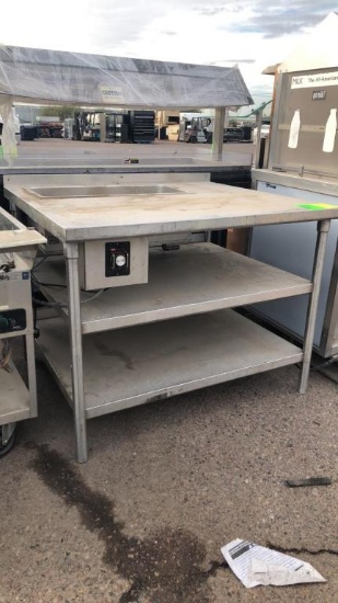 45” Stainless Table W/ Hatco Heated Well