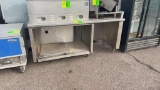 6ft stainless steel table with sliding door