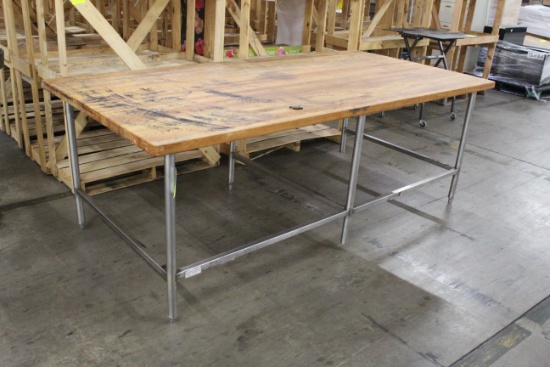 8' Wood Top Bakery Table