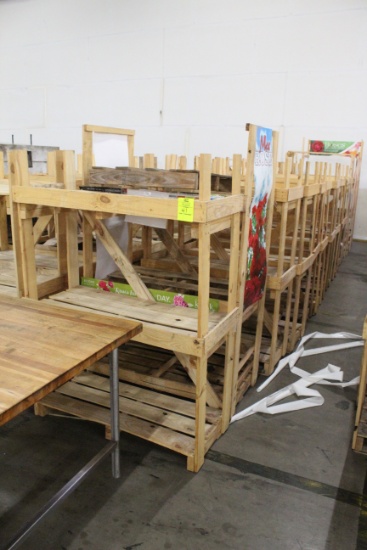 Large Group Of 4' Wide Wooden Merchandisers